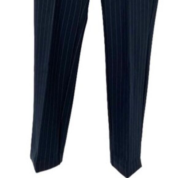Chico's 360 Juliet Ankle Pants in Navy Blue with White Pinstripe Size 6 - Picture 3 of 11